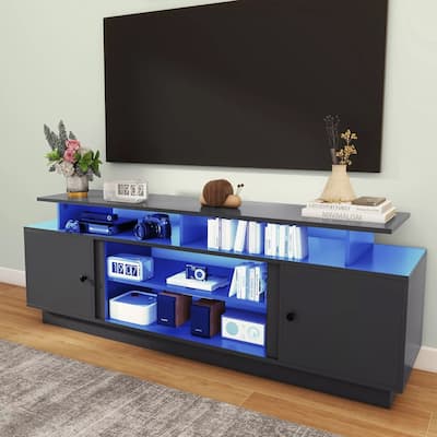 70" Modern TV Stand with Light Strip for TVs Up to 75" - 73 inches