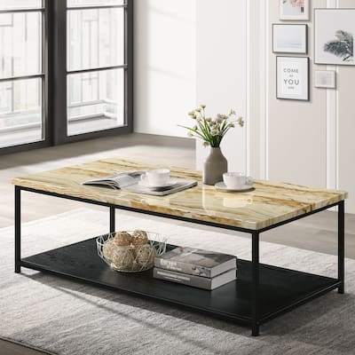 Vandy Contemporary 47-inch Wood 1-Shelf Coffee Table by Furniture of America