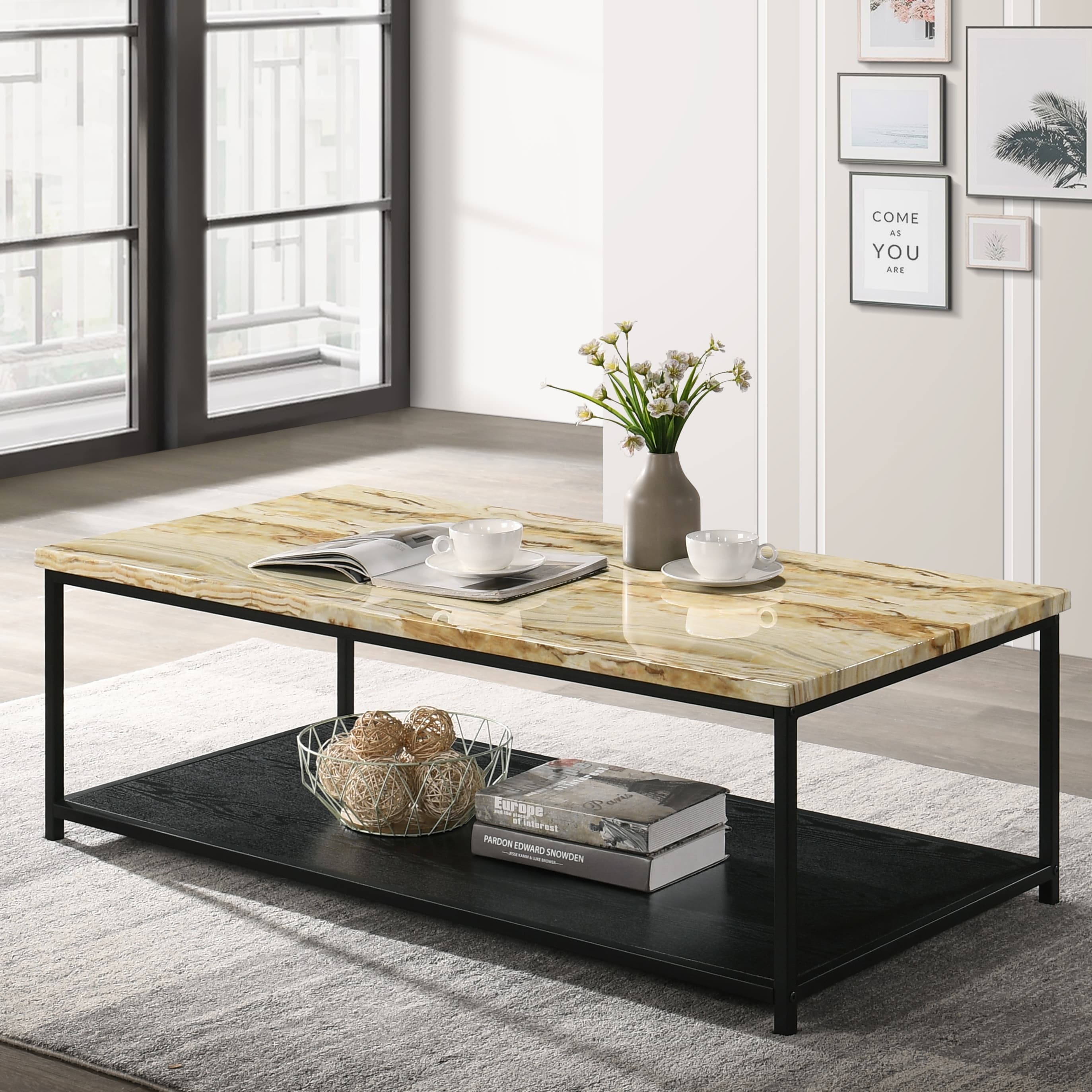 Furniture of America Vandy Contemporary 47-inch Wood 1-Shelf Coffee Table
