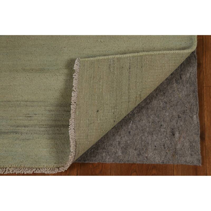 Green Gabbeh Modern Foyer Rug Handmade Wool Carpet - 2'7"x 3'11"
