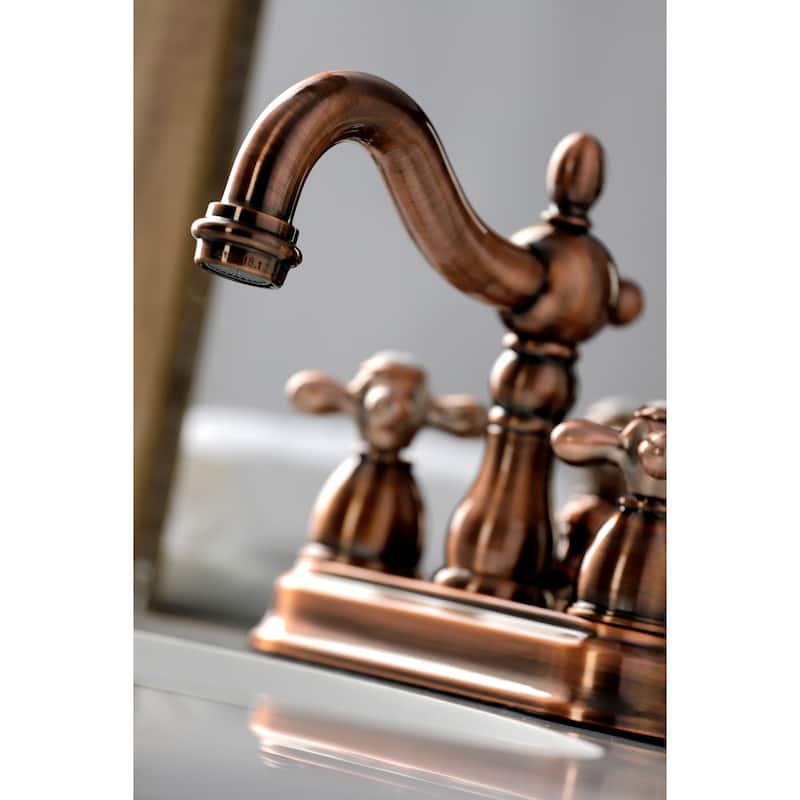 Heritage Two-Handle 3-Hole Deck Mount 4 in. Centerset Bathroom Faucet