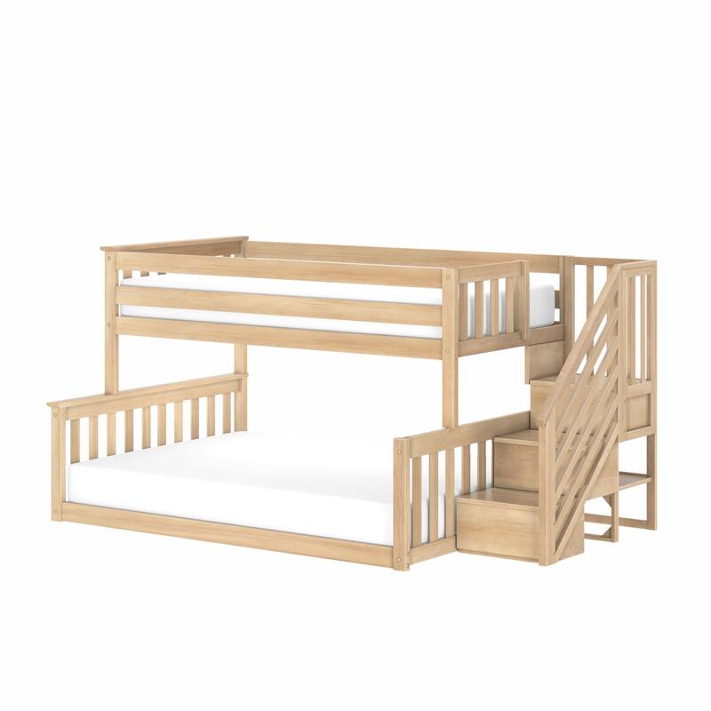 Max and Lily Twin over Full Low Bunk with Staircase