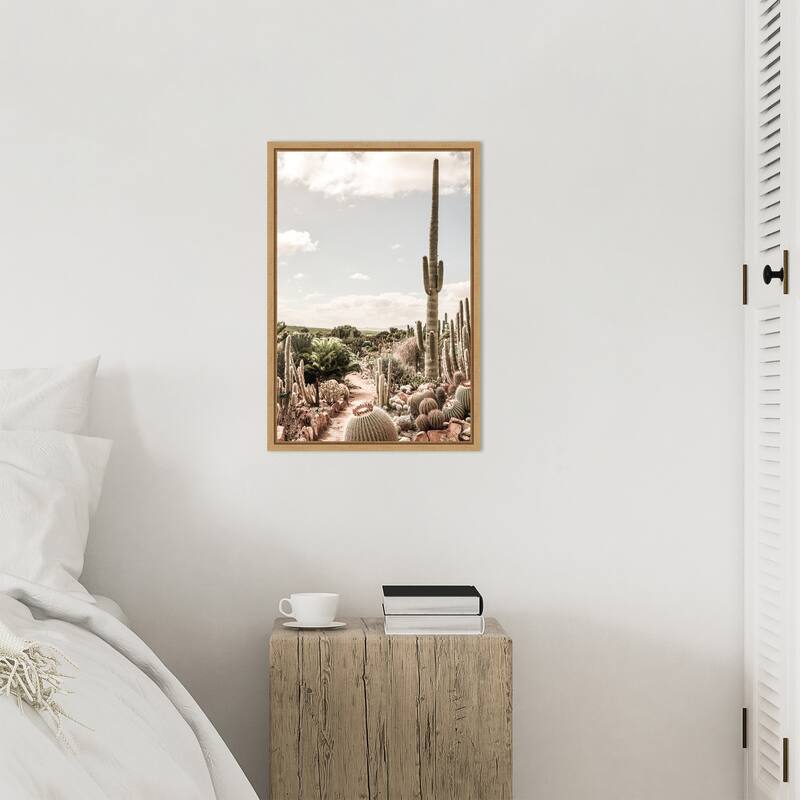 Cactus Farm by Shot by Clint Framed Canvas Wall Art Print - Sylvie Natural