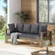 Long Beach Outdoor Extendable Acacia Wood Daybed Sofa by Christopher Knight Home
