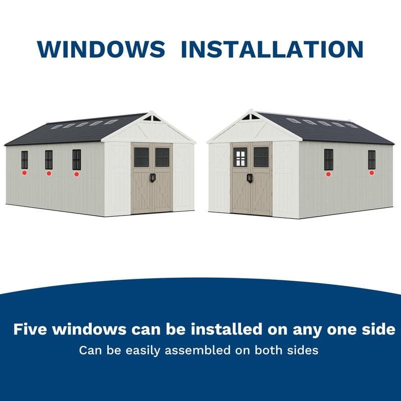 Patiowell 10 X 16 FT&10 X10 FT &10 X12 FT 10 X14 FT Resin Outdoor Storage Shed With Floor ,Weather Resistant Shed for Garden