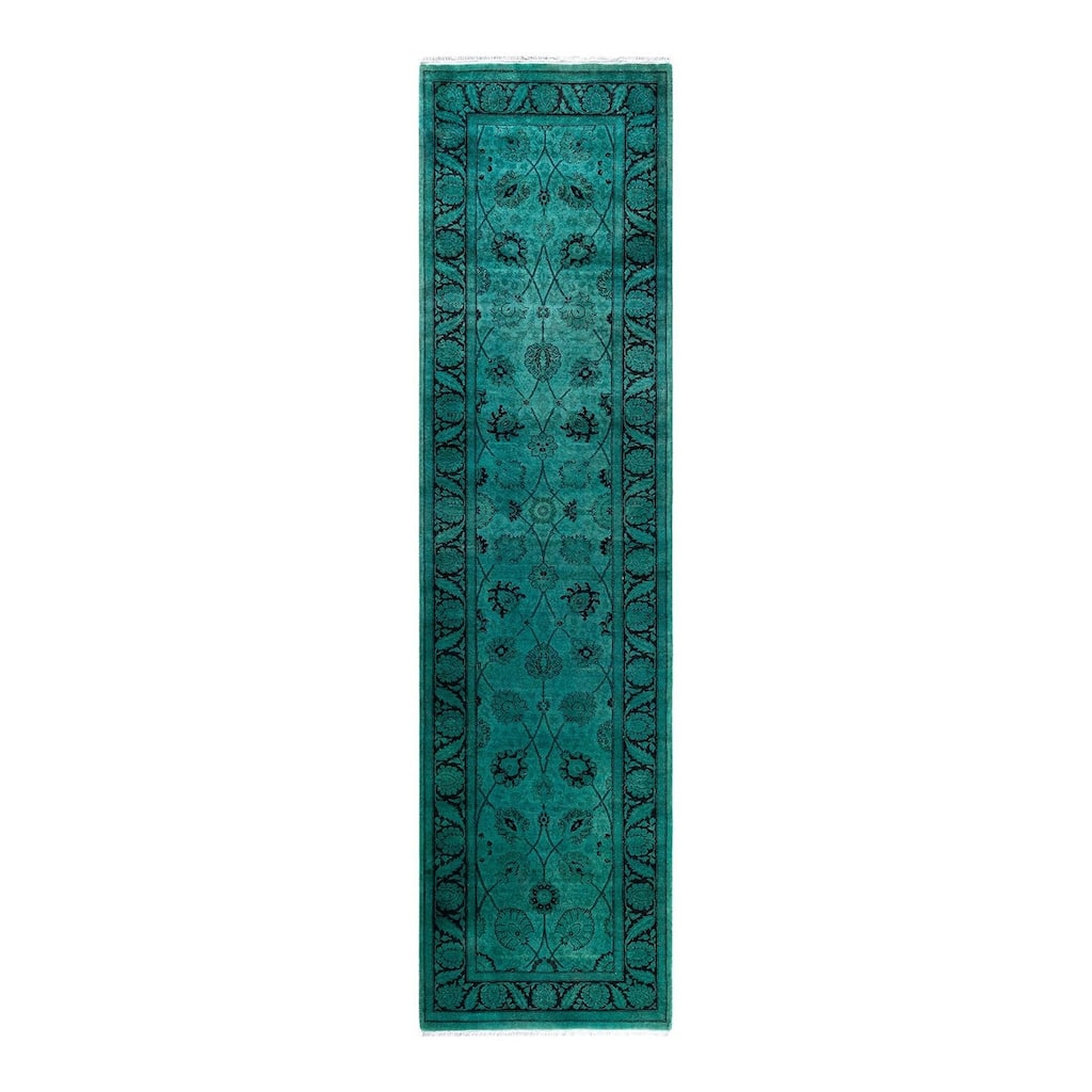 Contemporary Overdyed Wool Hand Knotted Runner - 2' 7" x 10' 4"