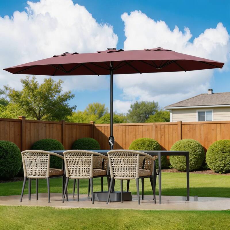 13ft Patio Umbrella, with Double Canopy, No Base - Claret
