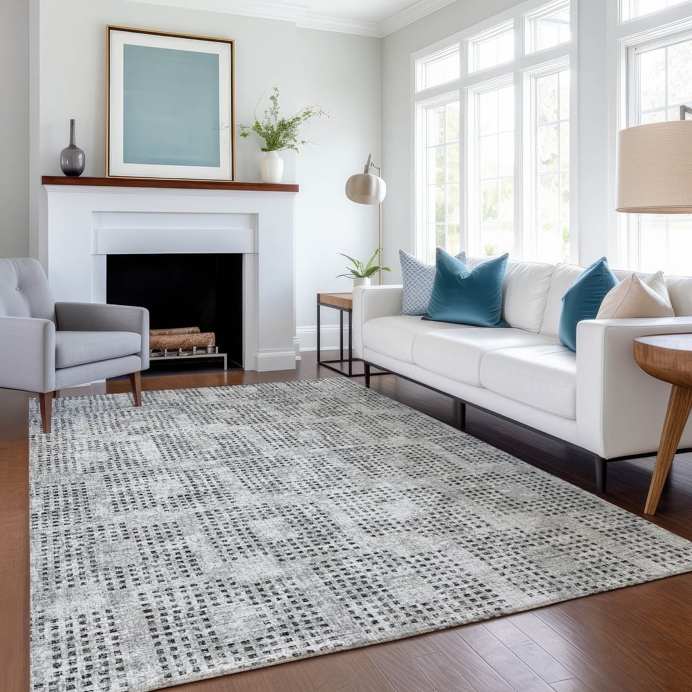 Premium Washable Super Soft Modern Houndstooth Mayfield Rug