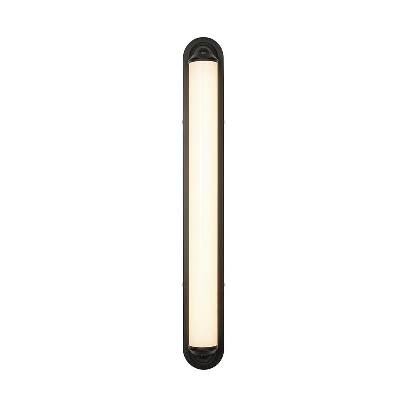 24" Modern Black/Gold LED Wall Sconce - 11W 3000K Warm Light, Linear Fixture for Bedroom & Hallway