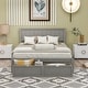 preview thumbnail 10 of 16, Full Size Platform Bed with Under-bed Drawers Grey
