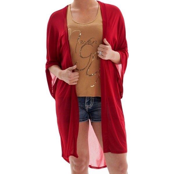 Cowgirl Tuff Western Sweater Womens S S Sheer Mid Thigh Red 100040