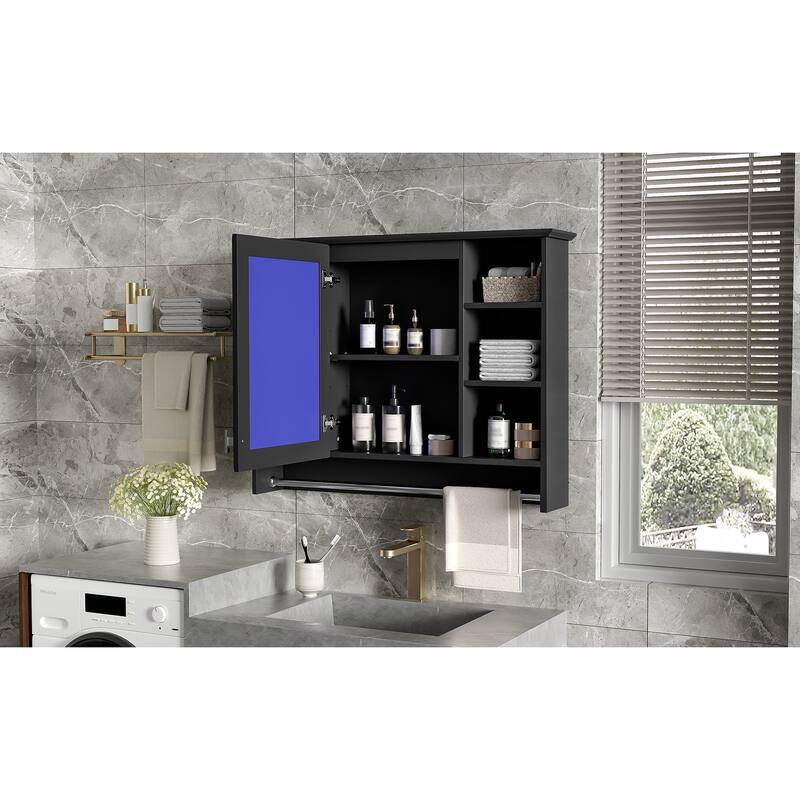 3-in-1 Bathroom Mirror Cabinet, 36-inch Wall Mounted Medicine Cabinet with Adjustable Shelf & Soft Close Door