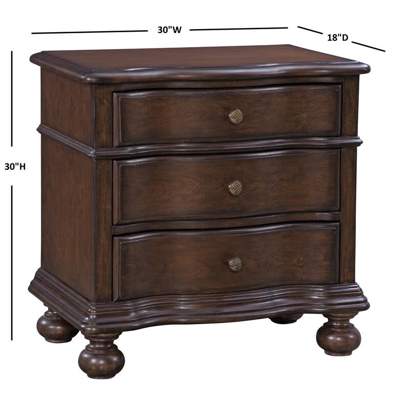 Roanoke 3-drawer Nightstand