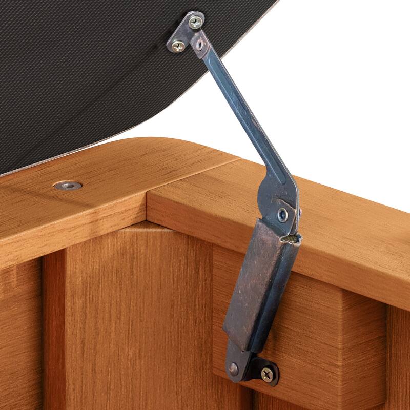 50.8" Multi-Functional Storage Ottoman Bench with Linen Seat, Solid Rubberwood Bed End Bench, Entryway Storage Bench