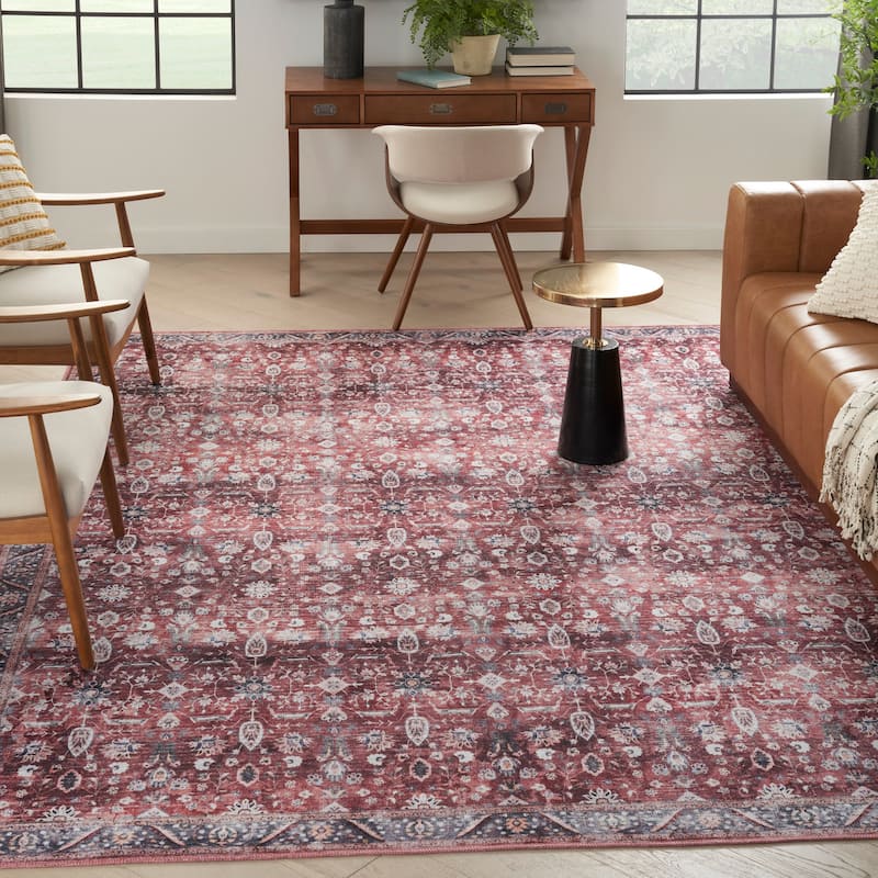 Brilliance Machine Washable Persian Vintage Medallion Area Rug
