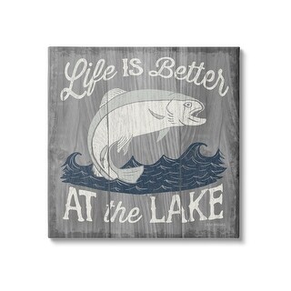 Stupell Life Better at Lake Rustic Canvas Wall Art Design by Laura ...