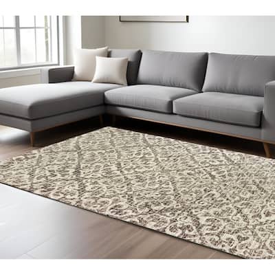 HomeRootsFloral Transitional Rectangle Area Rug