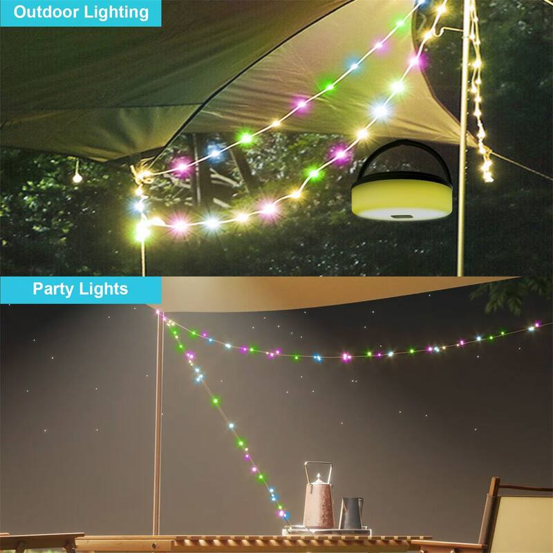 32.8FT Waterproof Solar String Lights - Retractable Outdoor LED Strip Lights