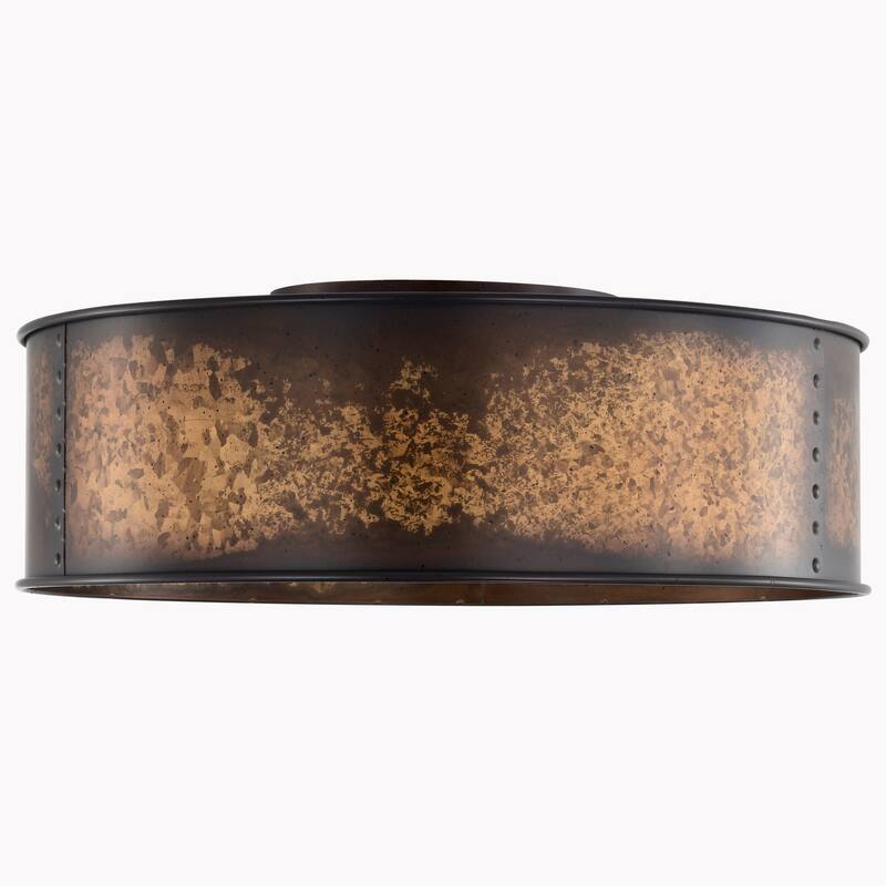 Nuvo Kettle 3 Light Flush Mount - Weathered Oxidized Bronze/Brass