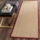 preview thumbnail 105 of 109, SAFAVIEH Natural Fiber Carmit Casual Border Sisal Rug 2'6" x 10' Runner - Maize/Burgundy - Runner
