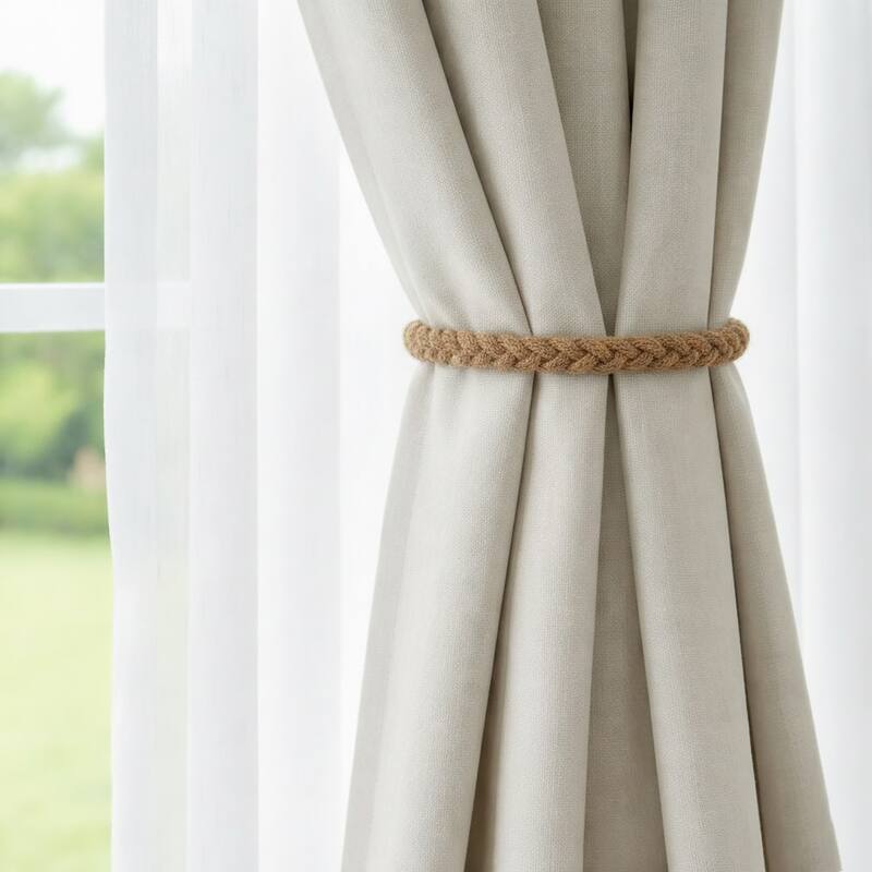 Braided Curtain Tiebacks with Magnetic Closure 19 x 0.5 in