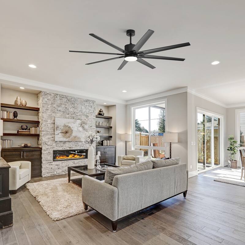 Modern Ceiling Fan With Light Smart Life APP Remote Control Timer For Alexa Google Bedroom Farmhouse