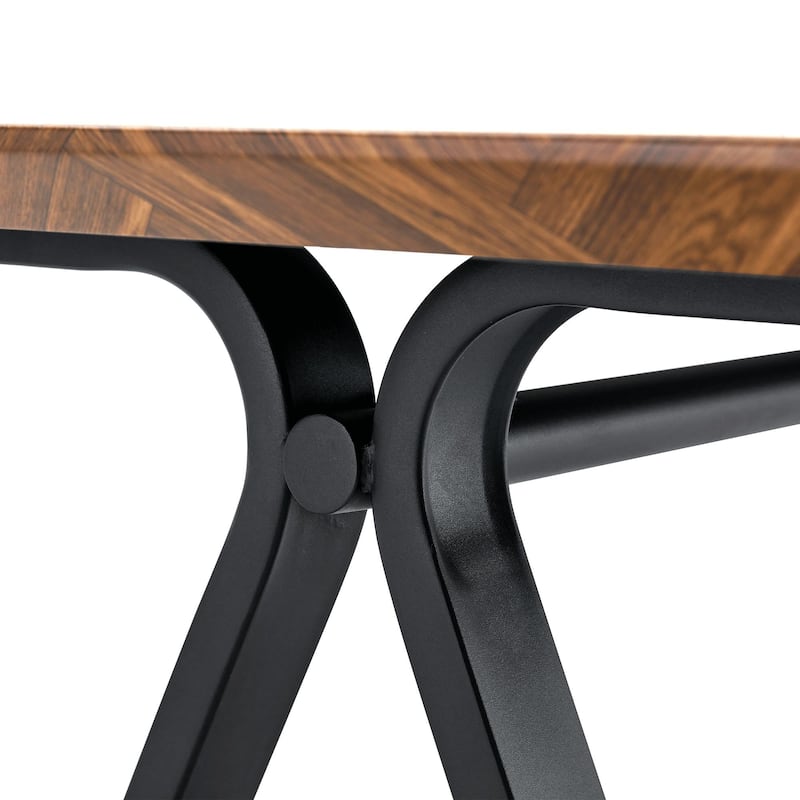 Herringbone Pattern MDF Dining Table - A Perfect Match for Modern Minimalist and Industrial Home Styles