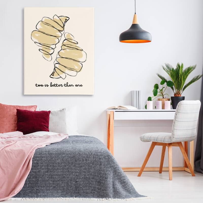 Stupell Croissants with French Phrase Canvas Wall Art Design By Lil' Rue
