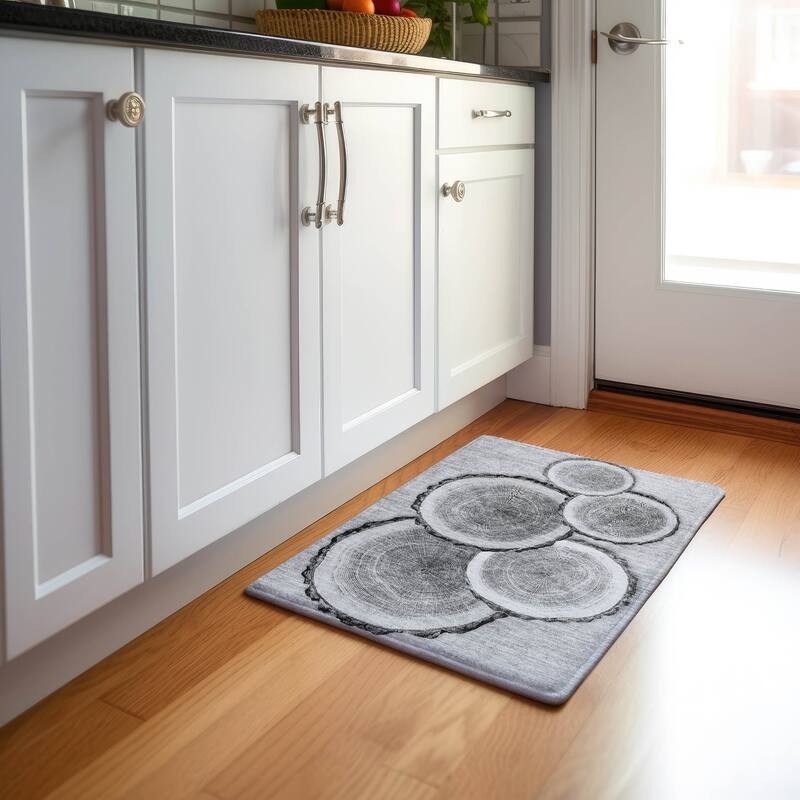 Premium Washable Super Soft Modern Grain Mayfield Rug - Gray - 1' 8" x 2' 6" - Rectangle