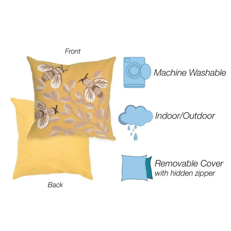 Liora Manne Visions III Bees Indoor/Outdoor Pillow Honey 12"X20"