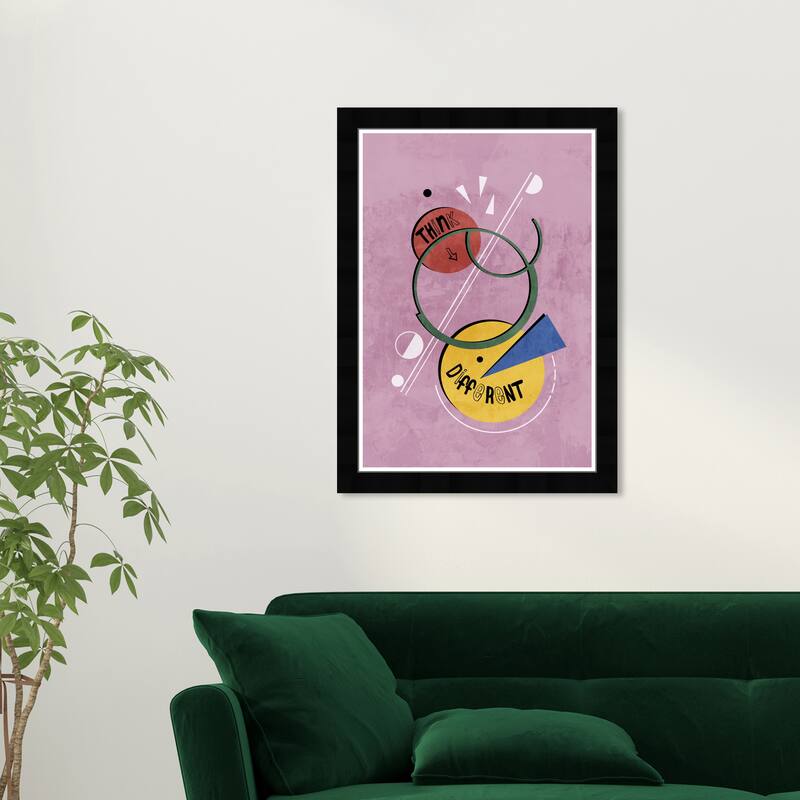 Wynwood Studio Prints Typography and Quotes Think Different Purple and Modern & Contemporary Wall Art Canvas Print - Black