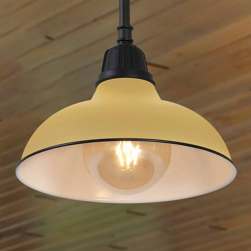 12.25" 1-Light Indoor/Outdoor Iron LED Pendant, by JONATHAN Y - 12.25