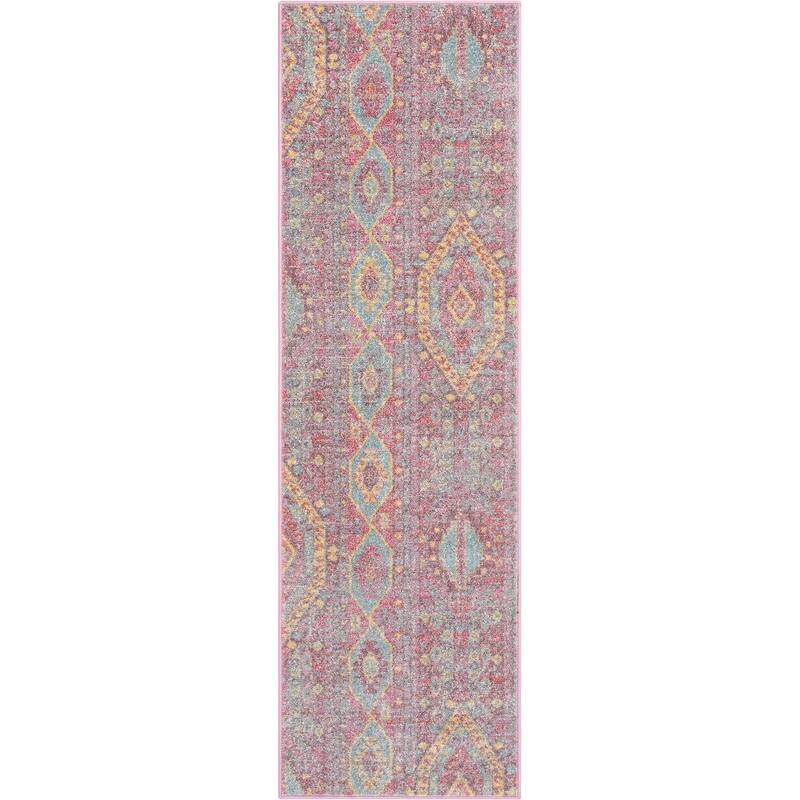 Well Woven Rodeo Otero Bohemian Aztec Area Rug - 2' 3" x 7' 3" - Blush