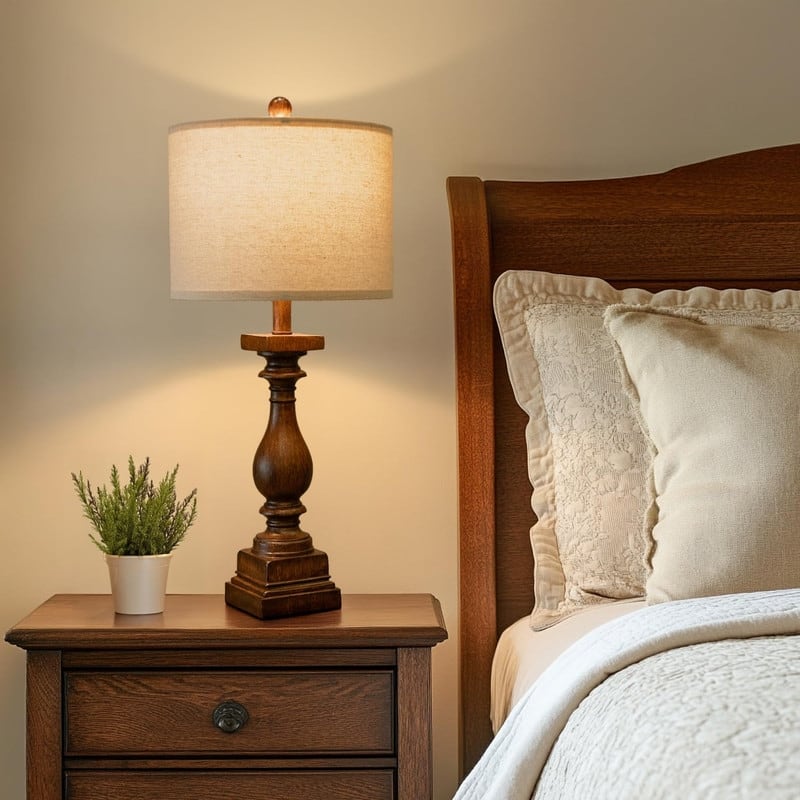 27" Farmhouse Table Lamp Set of 2 with USB A and C