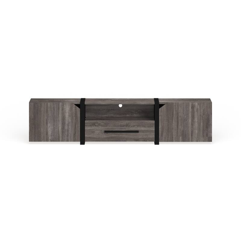 Sawa Rustic 81-inch 5-Shelf Multi-functional Storage TV Console by Strick & Bolton