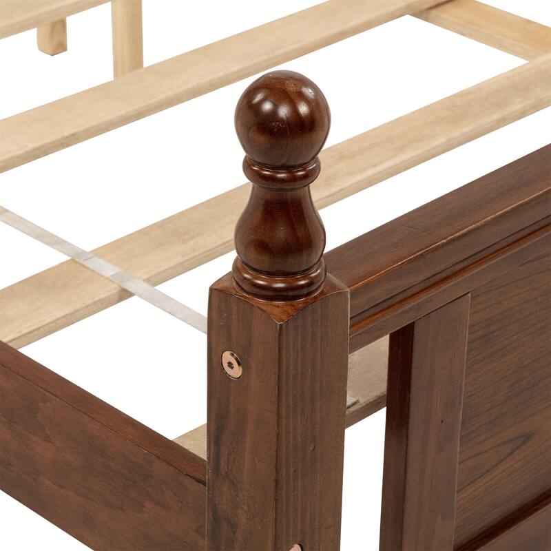 Queen Size Upholstered Platform Bed with Headboard and Panel Footboard