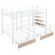 preview thumbnail 11 of 28, Modern Full over Twin-Twin Triple Bunk Bed with Storage Drawers and Staircase for Dorm, Bedroom, Convertible into 3 Beds