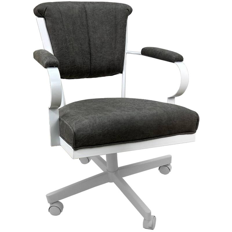Miami Swivel Metal Caster Chair on Reading Base - 18" High Seat - Northwest Elk - White