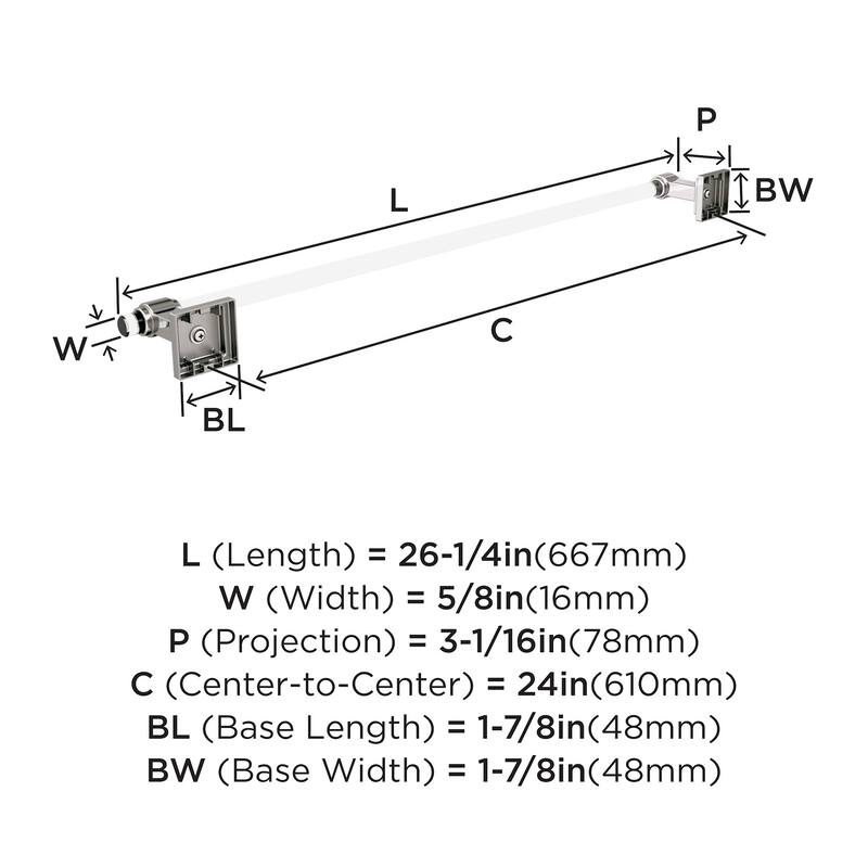 Amerock Glacio 24" Towel Bar