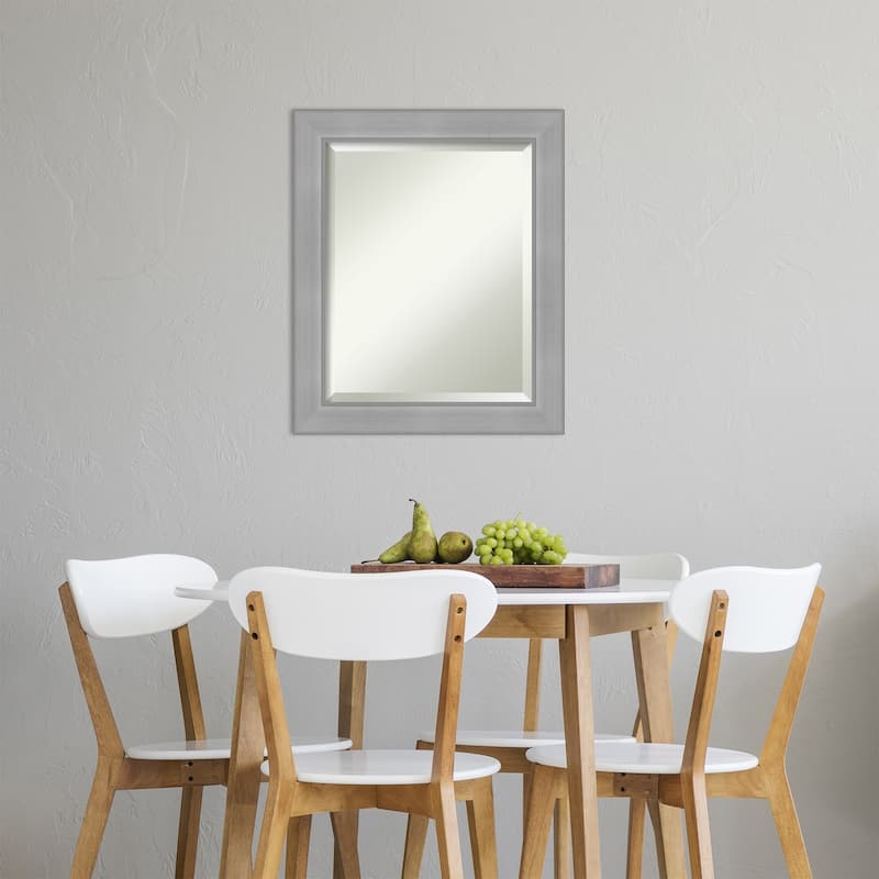 Beveled Wall Mirror - Vista Brushed Nickel Frame - Vista Brushed Nickel