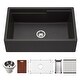 preview thumbnail 8 of 8, Houzer W-133-C Quartztone 33" Farmhouse Single Basin Granite Composite Midnite
