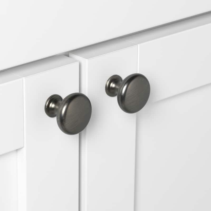 GlideRite 1.125-inch Satin Pewter Classic Round Cabinet Knobs (Pack of 10 or 25)