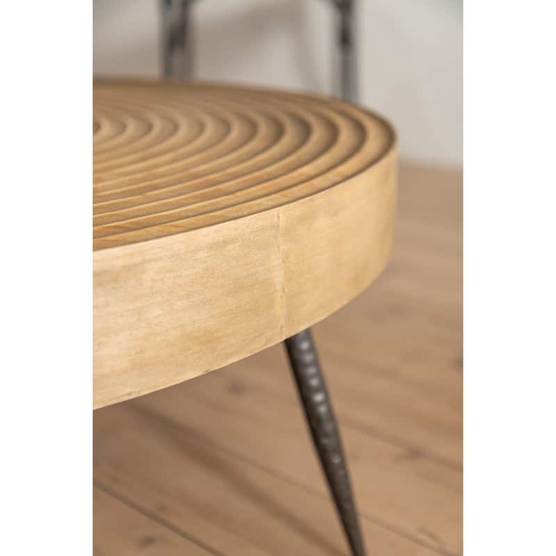 Round Natural Wood Coffee Table Stump Ring - Tan