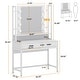 preview thumbnail 15 of 20, Makeup Vanity Dressing Table with Mirror, 8 Lights & 2 Drawers - 35.43"(W)*15.74"(D)*61.61"(H)