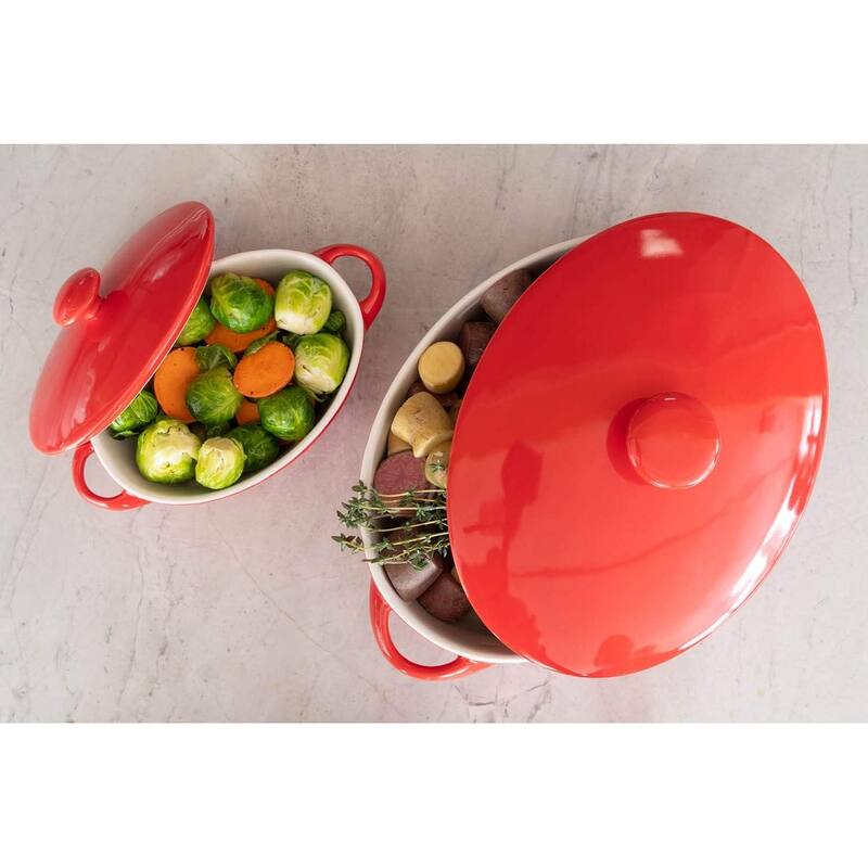 10 Strawberry Street Sienna Covered Casserole 10" and 7" Bakeware Set