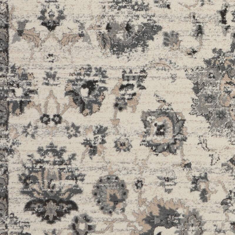 Distressed Floral Stain Resistant Soft Area Rug - 126' X '94' X '0.75