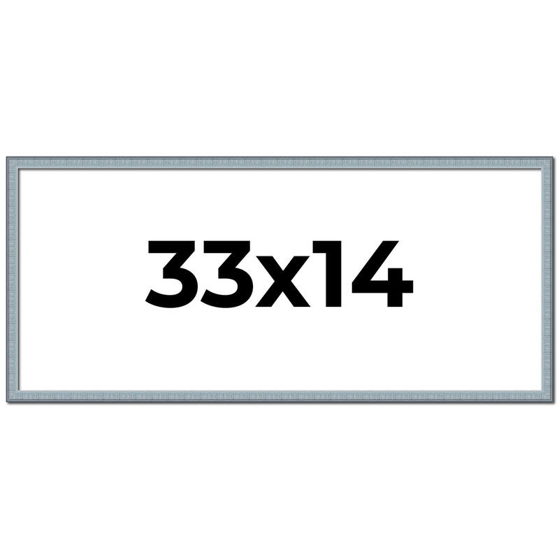 33x14 Frame Rustic Sky Blue Solid Wood Picture Frame | 0.75 Inch
