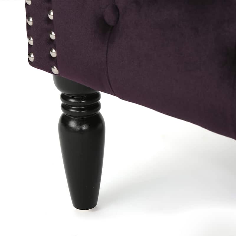 Milani Velvet Tufted Scroll Arm Loveseat by Christopher Knight Home