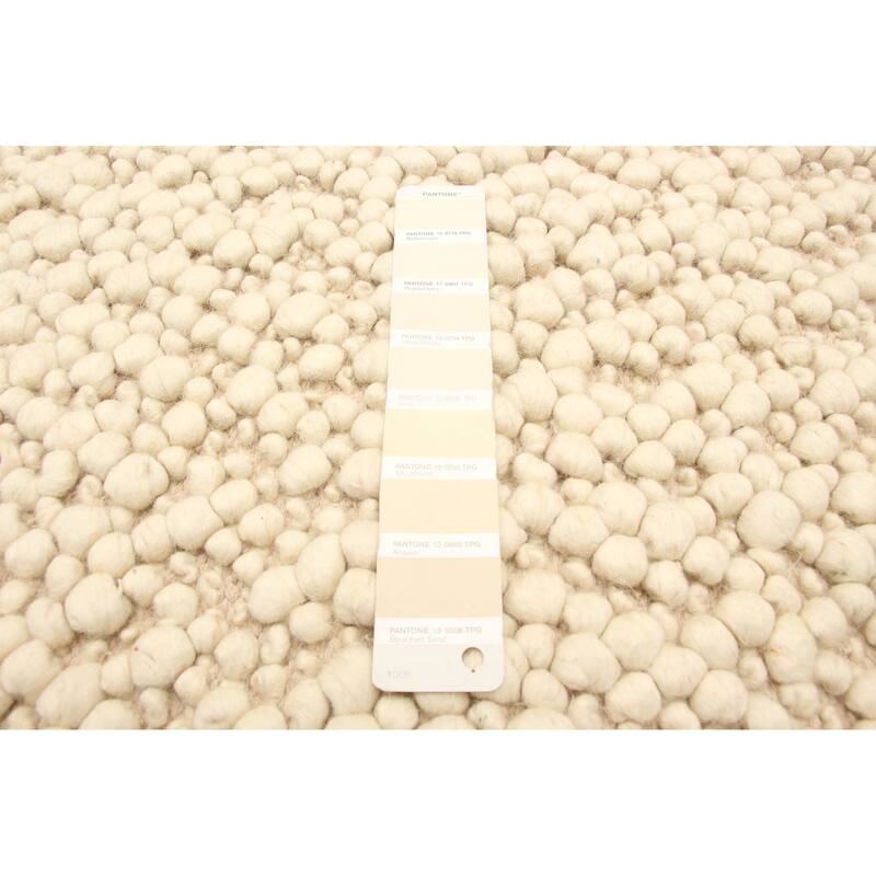 ECARPETGALLERY Braid weave Sienna Cream Wool Rug - 5'3 x 7'7
