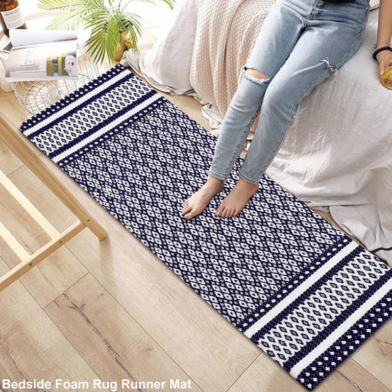 Woven Cotton Anti-Fatigue Anti-Skid Cushioned Mats - Versatile Comfort for Kitchen, Doormat, and Bathroom